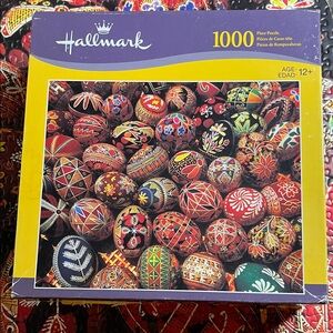 🧩 1000 Piece Hallmark Pysansky Egg Design, just in time for Easter. Complete.